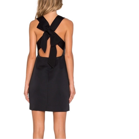 KATE SPADE New York Self-Tie Bow Back Fit-N-Flare Sleeveless Dress, Black, Sze 8 - Picture 2 of 5